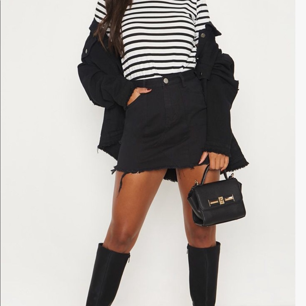 Black jean skirt